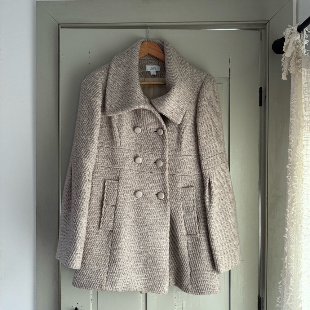 Beautiful “Vintage” Loft Double Breasted Coat in Champagne with Gold Accents